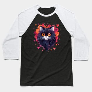 Persian Cat Valentine Day Baseball T-Shirt